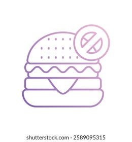 No Junk Food icon vector stock illustration