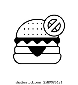 No Junk Food icon vector stock illustration