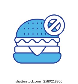 No Junk Food icon vector stock illustration