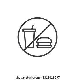 No junk food line icon. linear style sign for mobile concept and web design. Stop fast food outline vector icon. Symbol, logo illustration. Pixel perfect vector graphics