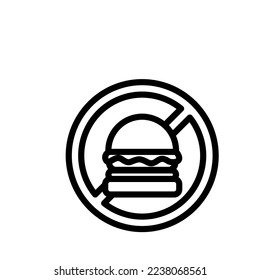 No Junk Food outline icon. Illustration of No Junk Food. No Junk Food icon design is suitable for website developers, app makers, graphic designers. White background icon design illustration