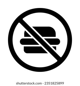 No Junk Food Vector Glyph Icon For Personal And Commercial Use.
