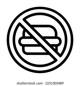 Kein Junk Food Vector Line-Symboldesign