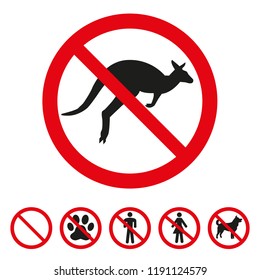 No kangaroo sign on white background. Vector illustration