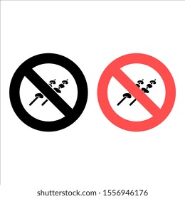 No No kebab, kebab icon. Simple glyph, flat vector of Food ban, prohibition, embargo, interdict, forbiddance icons for UI and UX, website or mobile application