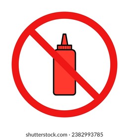 No Ketchup Sign on White Background