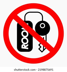No hay llave. Prohibición de claves. No hay llave de la habitación. Icono del vector.