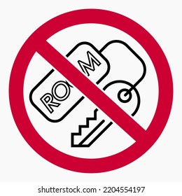Kein Schlüssel. Schlüsselverbot. Kein Zimmerschlüssel. Vektorsymbol.