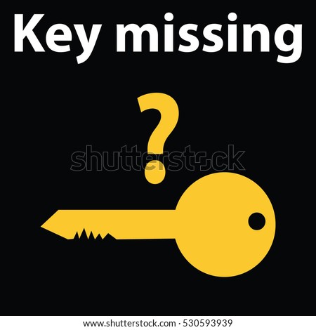 No key detected warning dash sign-icon-vector illustration. Key missing. DTC code light