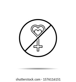 No key, hearth icon. Simple thin line, outline vector of 8 march ban, prohibition, embargo, interdict, forbiddance icons for ui and ux, website or mobile application