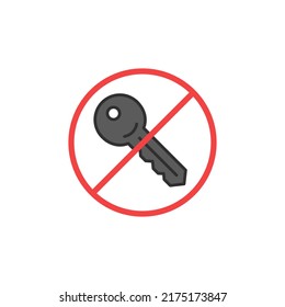 No key icon. High quality in colour vector illustration.  