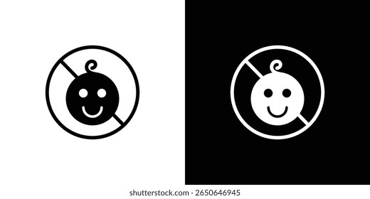 No kid allowed icon Isolated flat vector in outline
