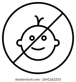 No kid allowed icon simple flat icon vector symbol