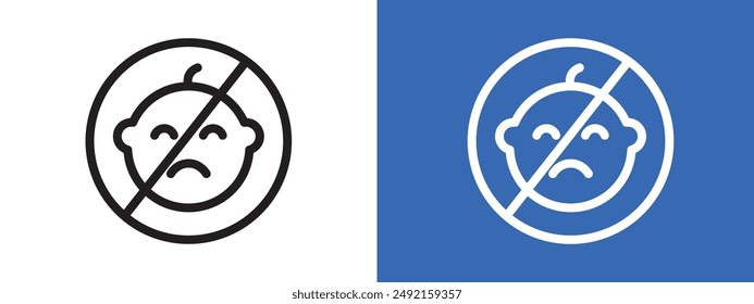No se permite a los niños logo signo conjunto contorno de Vector