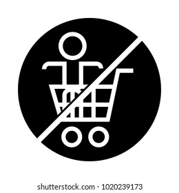 no kid in cart icon, vector illustration
