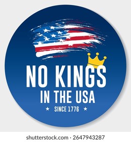 no kings in america pin button vector design