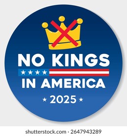 no kings in america pin button vector design