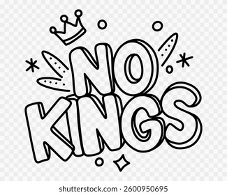 No Kings in America Print. Vector