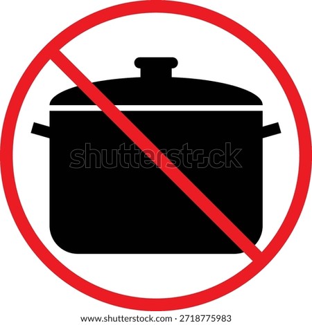 no kitchen pan icon. Kitchen prohibition symbols. Chopping boards forbidden graphic design. Food prep restriction signs. Food preparation prohibited sign      