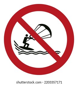 Sin kite surf
Prohibir el kite surf
Surfistas de cometas en una zona donde podrían chocar con la gente en el agua