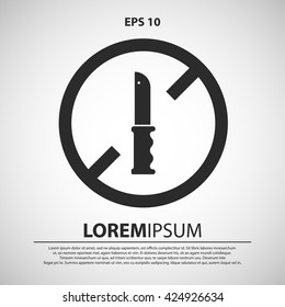 no knife icon. knife forbidden vector illustration