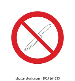 no hay icono de cuchillo. Icono prohibido. 
