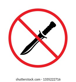 No Knife Icon. Prohibited for Security's Illustration As A Simple Vector Sign & Trendy Symbol for Design and Websites, Presentation or Mobile Application.