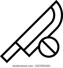 no knife icon. Thin linear style design isolated on white background