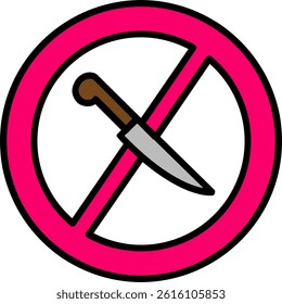 No Knife Line Filled Vector Icon Design