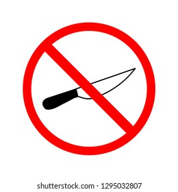 No Knife. Not Weapon Sign. on white background. regulatory warning stop symbol. Vector illustration