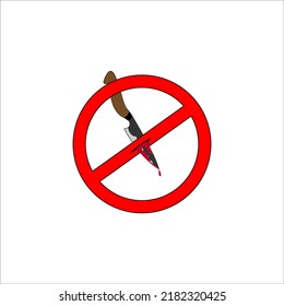 no knife, Sharp object banned, sign vector