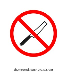 No knife sign isolated on white background. Vector illustration