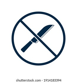 No knife sign isolated on white background. Vector illustration