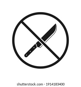 No knife sign isolated on white background. Vector illustration