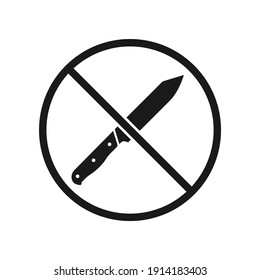 No knife sign isolated on white background. Vector illustration