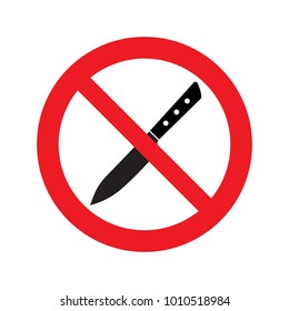 No knife sign vector icon.