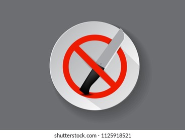 No Knife sign.vector eps.10