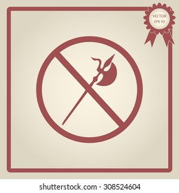 no knife symbol, no weapon, prohibited symbol 