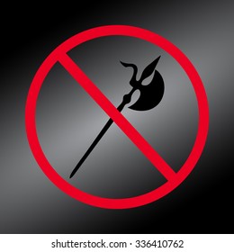 no knife symbol, no weapon, prohibited symbol 