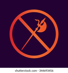 no knife symbol, no weapon, prohibited symbol 