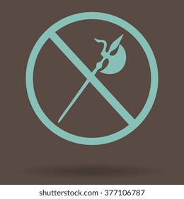 no knife symbol, no weapon, prohibited symbol 