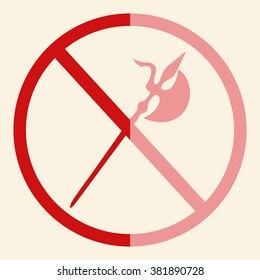 no knife symbol, no weapon, prohibited symbol 