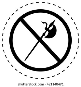 no knife symbol, no weapon, prohibited symbol 