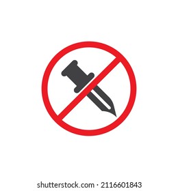 No hay icono del vector de cuchillo. signo plano relleno para concepto móvil y diseño web. No se permite el icono de glifo. Símbolo, ilustración del logotipo. Gráficos vectoriales