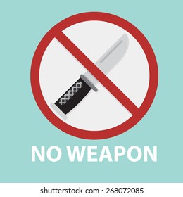  No Knife or No Weapon Sign