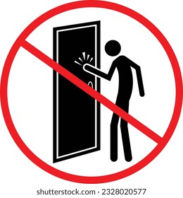 No llamar a la puerta. Icono de detonación de puerta de prohibición
