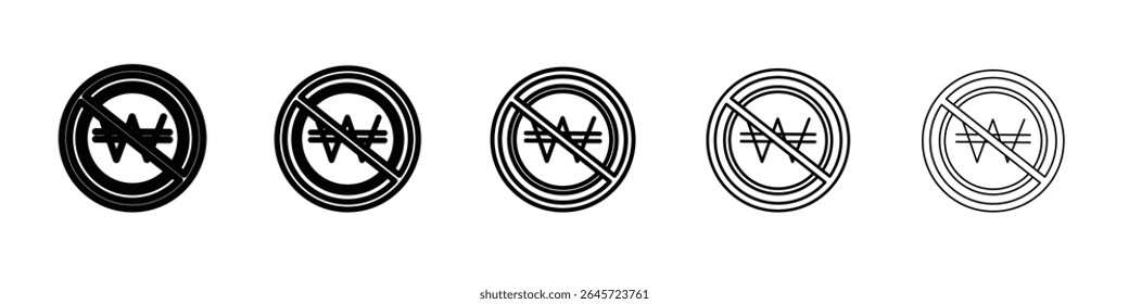 no korean won icon simple vector outline logo