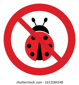 no ladybug  icon prohibited sign. 