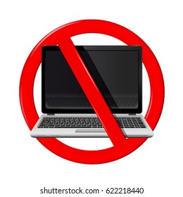 No laptop area. Vector sign isolated on white background.