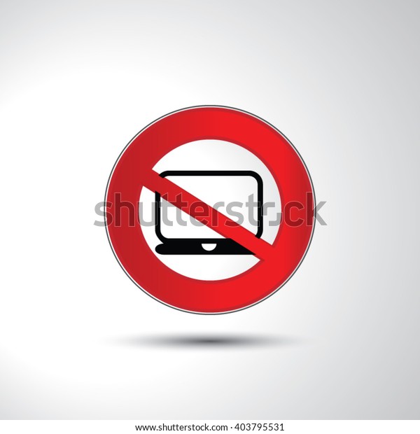 No Laptop No Computer Prohibition Sign Stock Vector (Royalty Free ...
